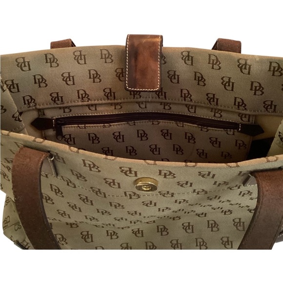Dooney & Bourke Monogram Canvas Tote Bag with Leather Trim - Picture 4 of 7